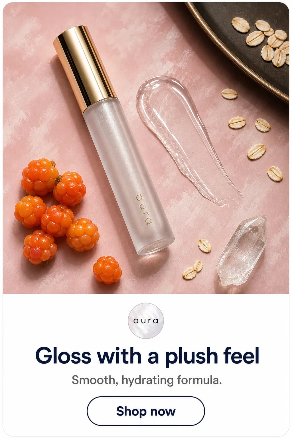 Aura lip gloss half page ad