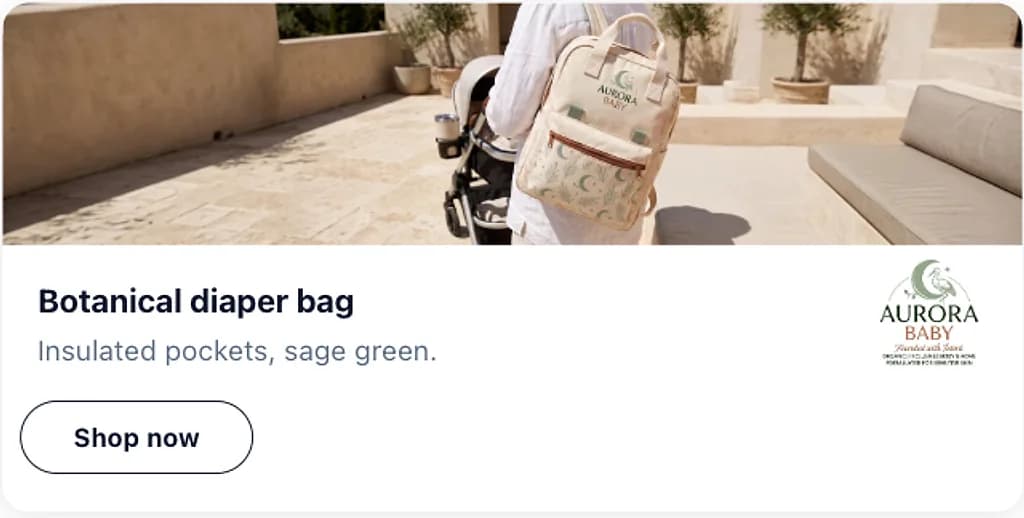 Aurora Baby diaper bag banner unit