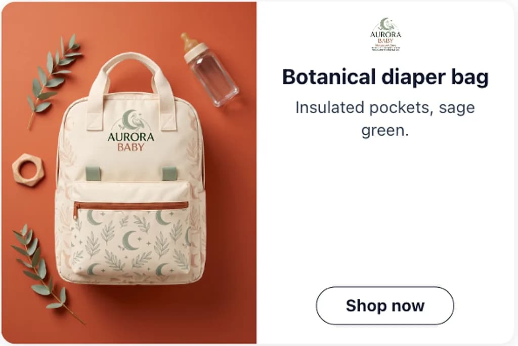 Aurora Baby diaper bag billboard unit