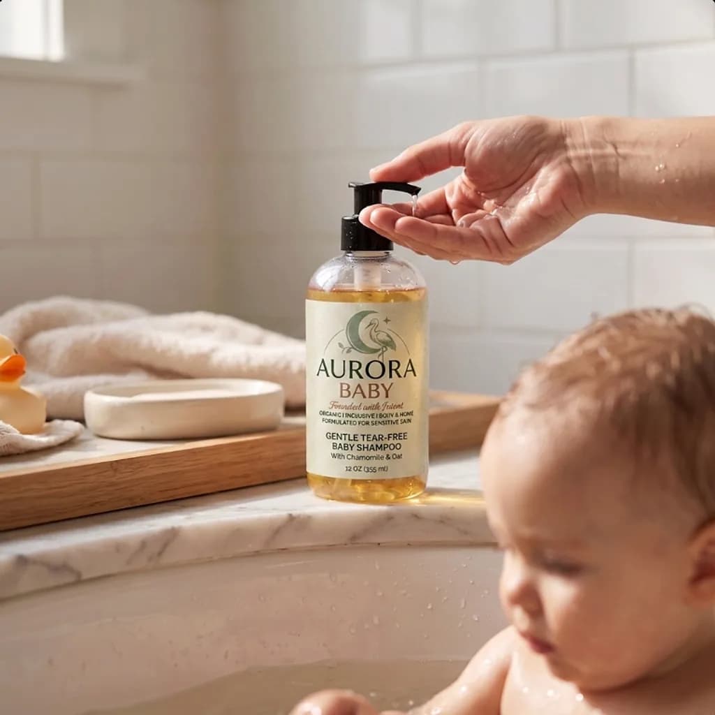 Aurora Baby shampoo at bath time