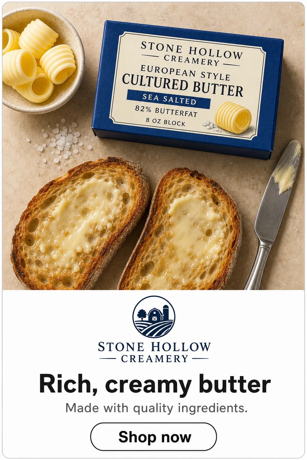 Cultured butter in-grid ad