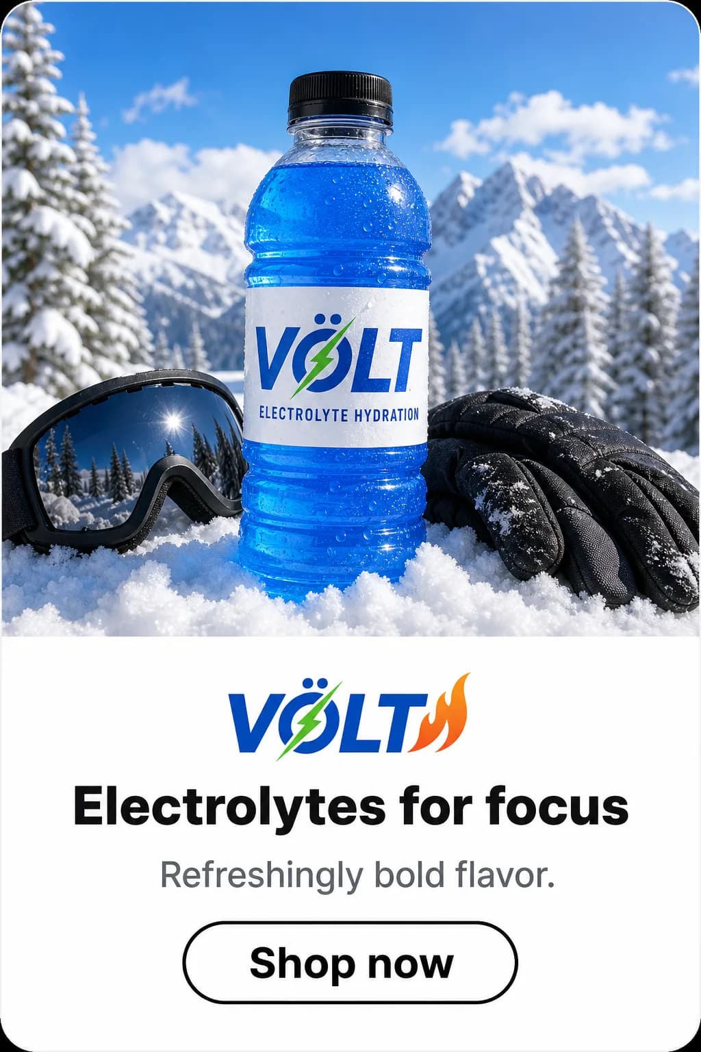 Völt electrolyte half page ad
