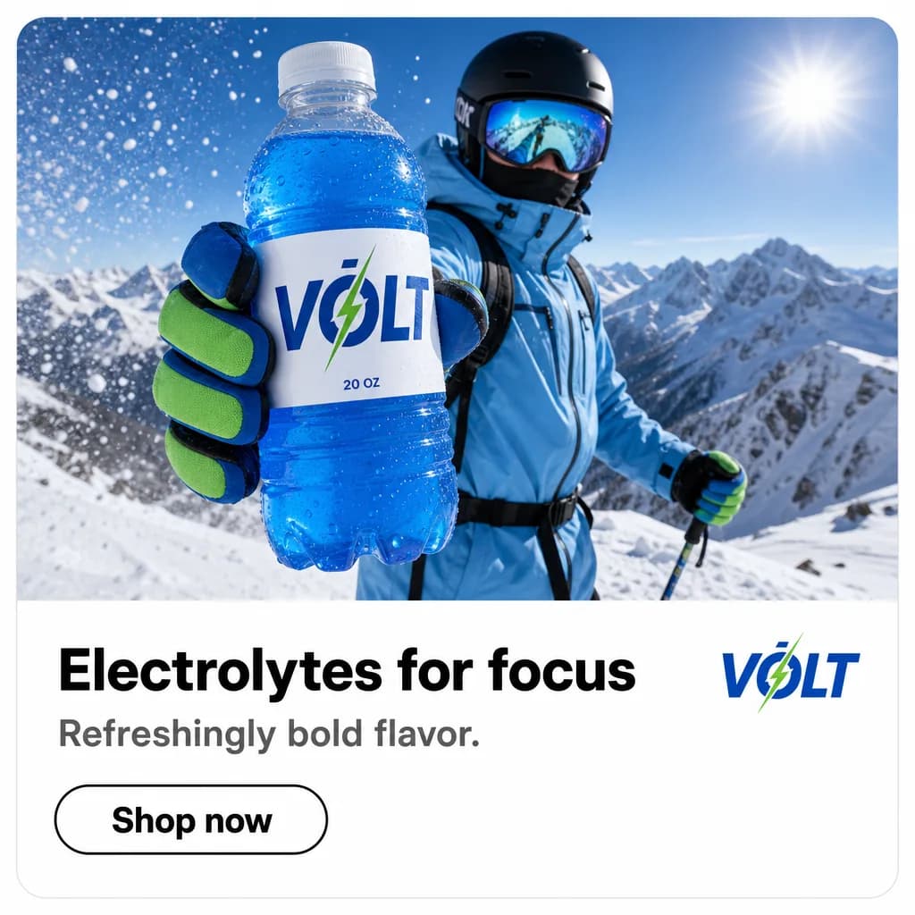 Volt electrolyte ad creative being scaled inside a resizing frame